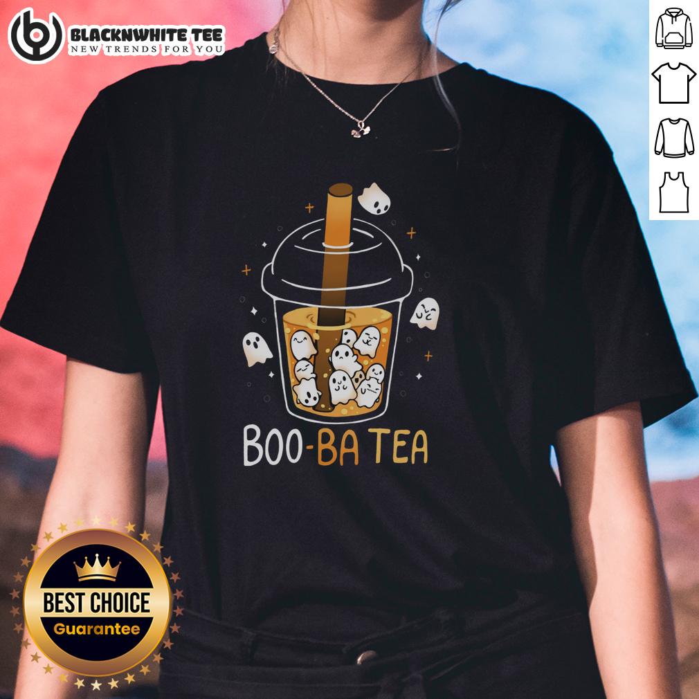 Funny Boo-Ba Tea Halloween Ghost Boba Tea T-Shirt - Image 3