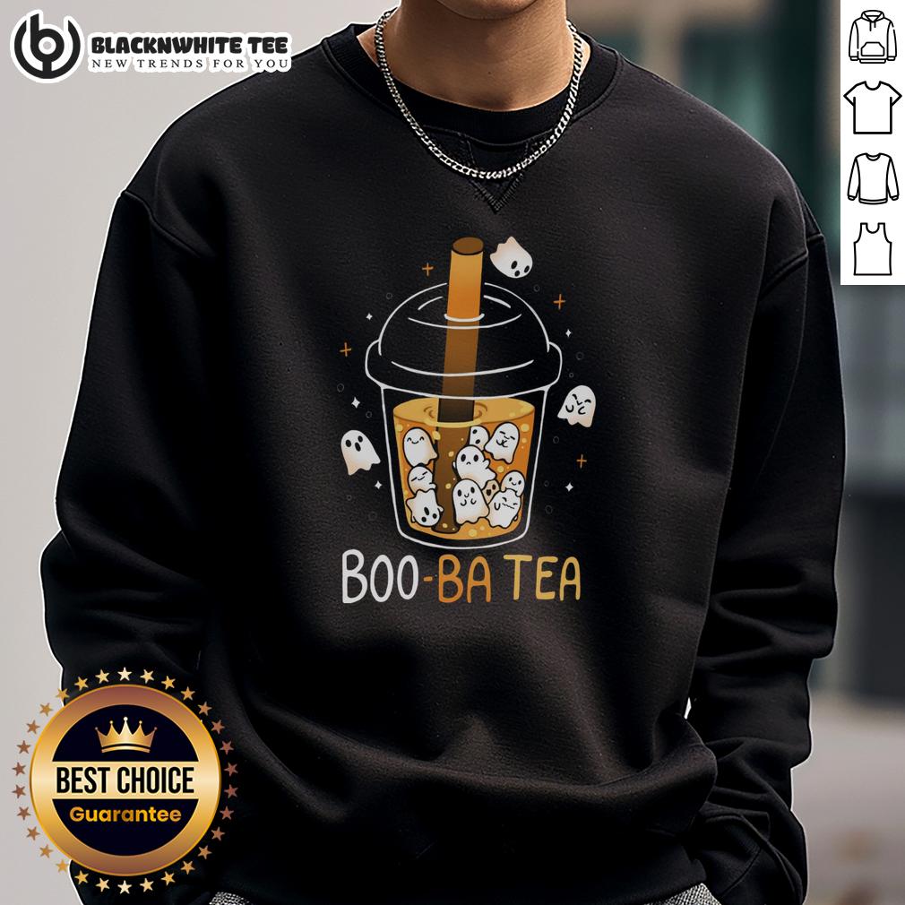Funny Boo-Ba Tea Halloween Ghost Boba Tea T-Shirt - Image 5
