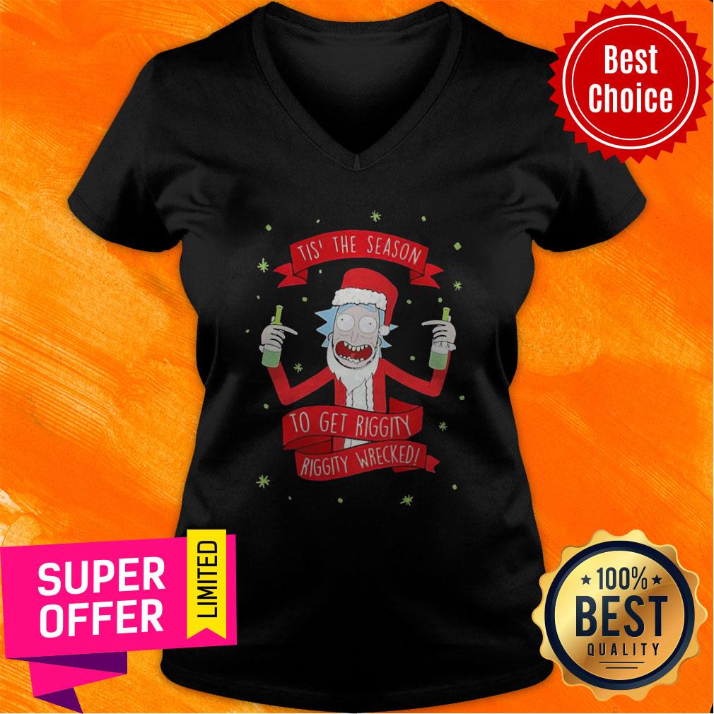 Rick Sanchez Santa It’s The Season To Get Riggity Riggity Wrecked Christmas Shirt - Image 3