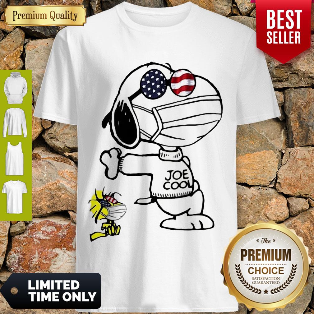 CUTE SNOOPY AND WOODSTOCK GLASSES AMERICA JOE COOL SHIRT