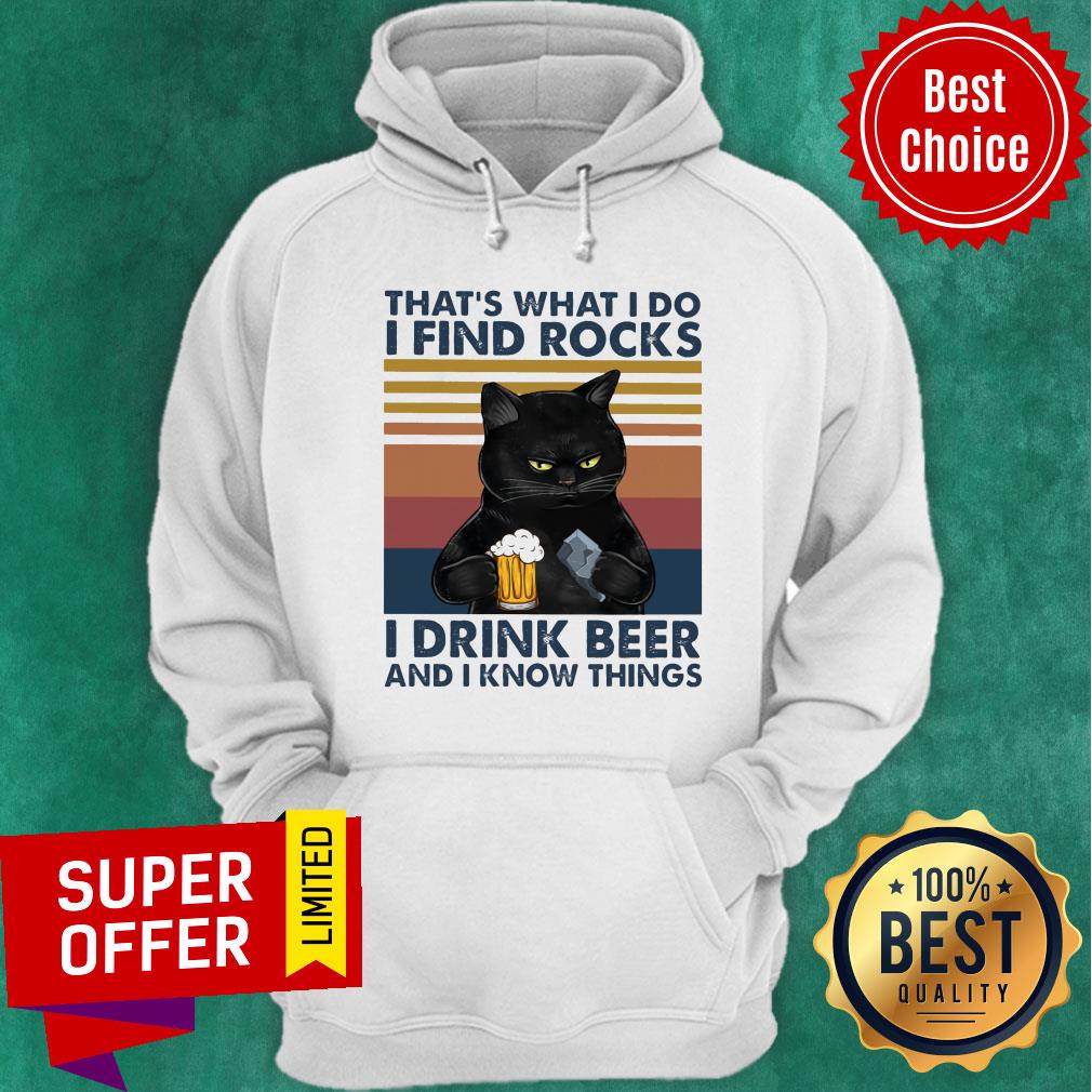 Black Cat Geology Find Rock Beer Shirt - Image 5