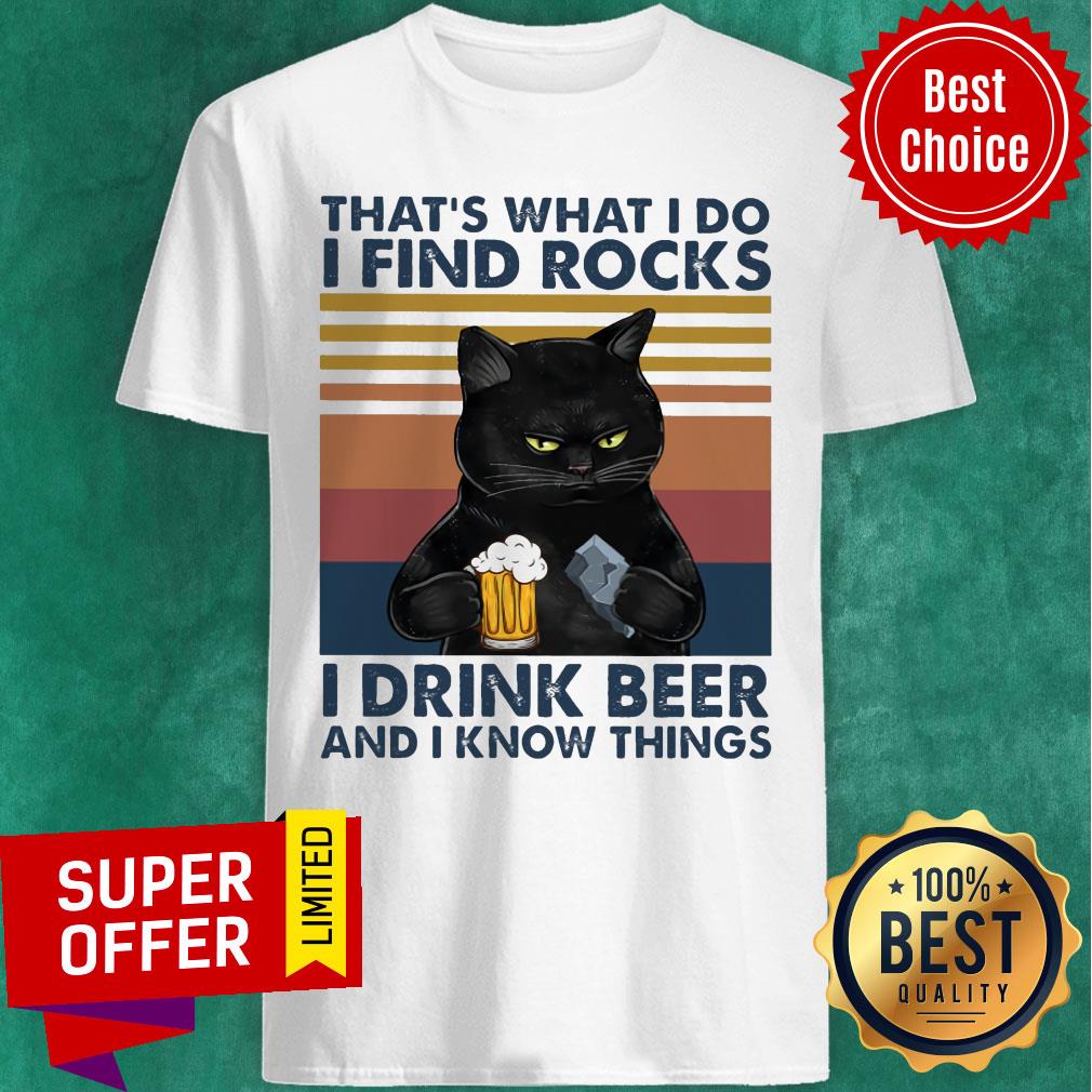 Black Cat Geology Find Rock Beer Shirt