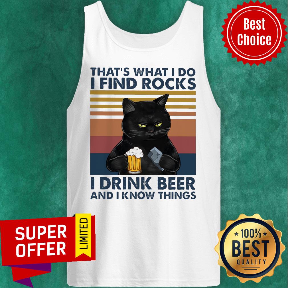 Black Cat Geology Find Rock Beer Shirt - Image 3