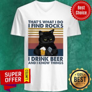 Alternative view of Black Cat Geology Find Rock Beer Shirt