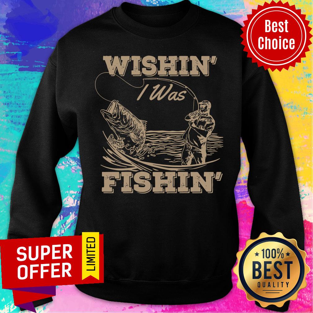 Premium Old Man Wishin I Was Fishin Shirt - Image 4