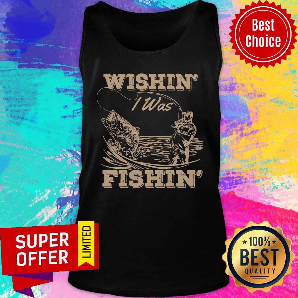Premium Old Man Wishin I Was Fishin Shirt - Image 3