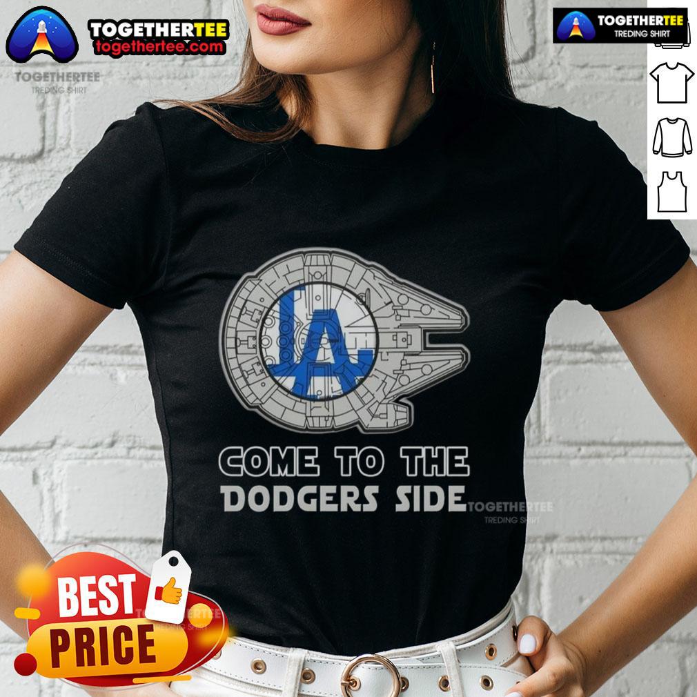 Happy Star Wars Come To The Los Angeles Dodgers Side T-Shirt - Image 3