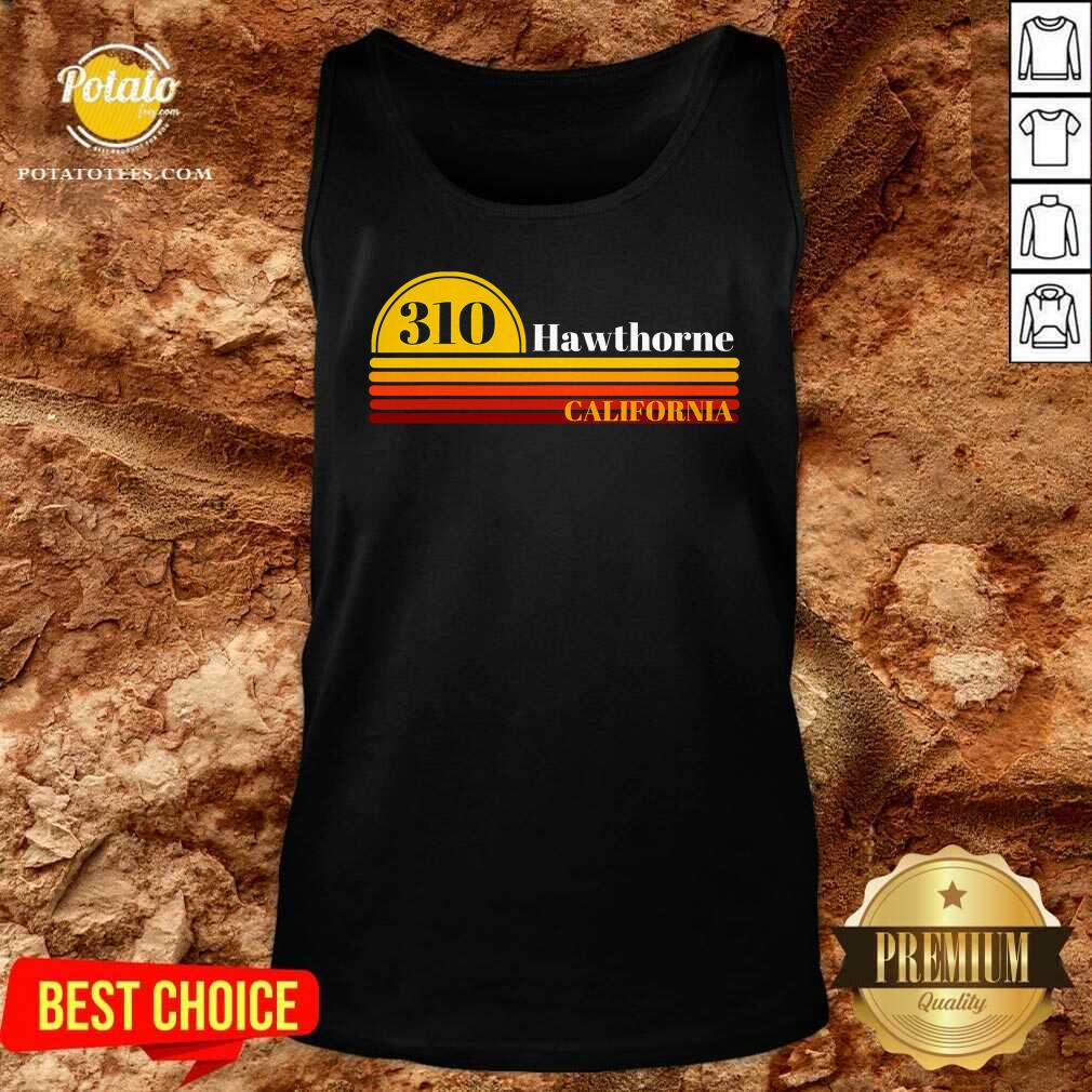 Premium 310 Hawthorne California Vintage Sunset With Area Code Shirt - Image 3
