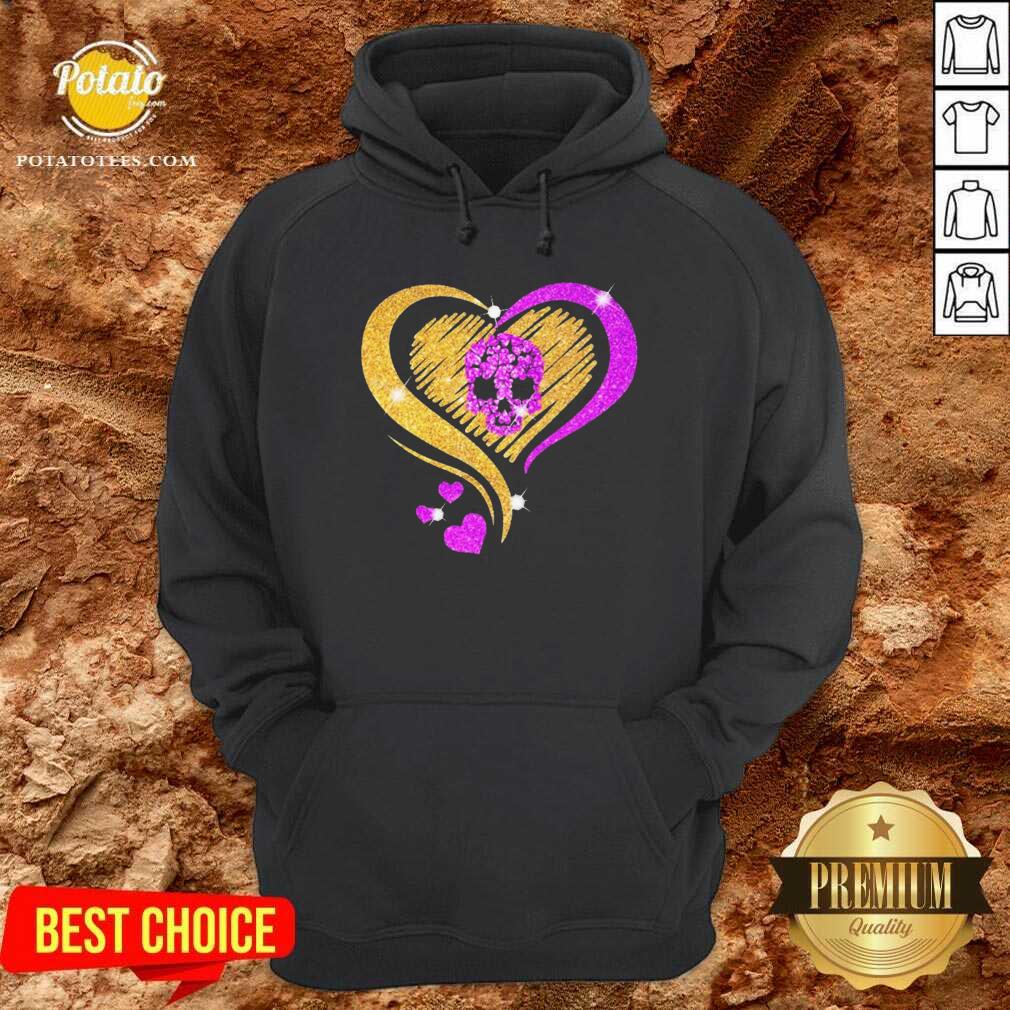 Pretty Skull Heart Bling Shirt - Image 5