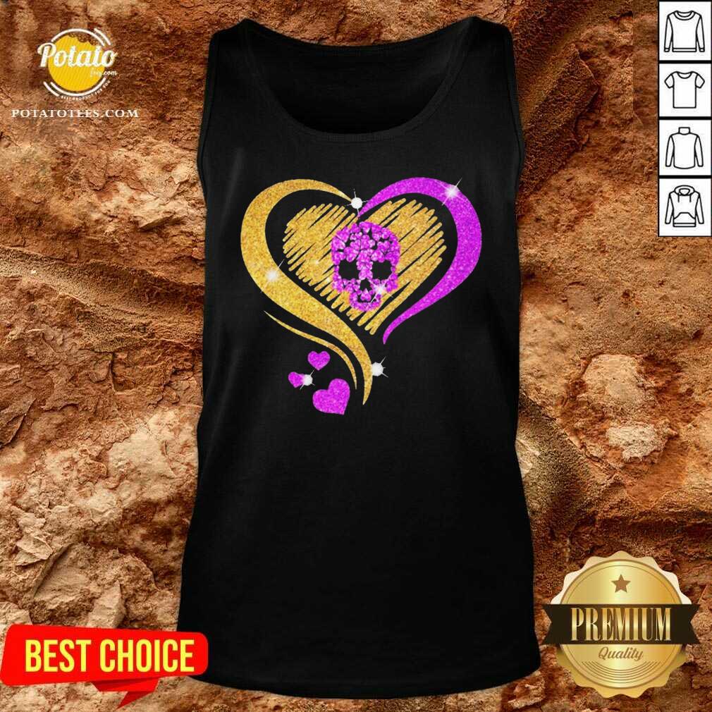Pretty Skull Heart Bling Shirt - Image 3