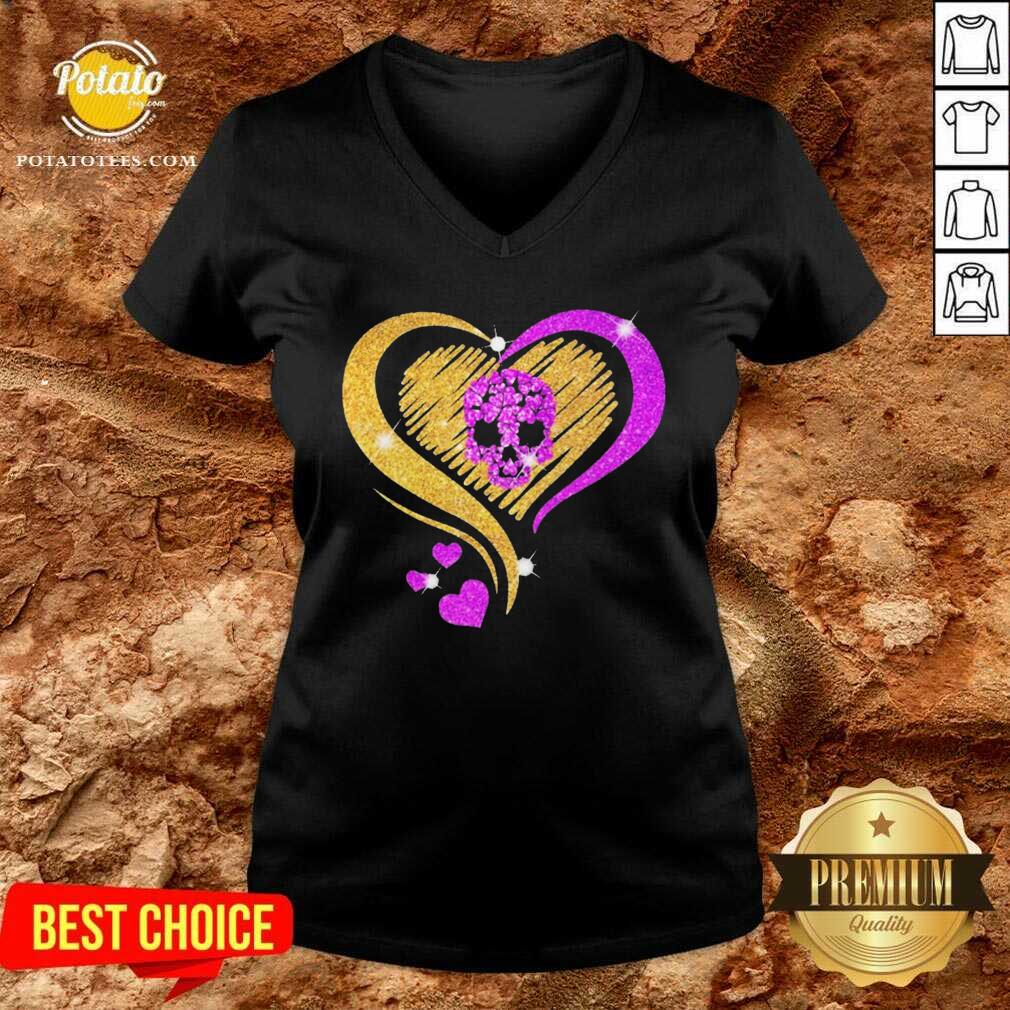 Pretty Skull Heart Bling Shirt - Image 2
