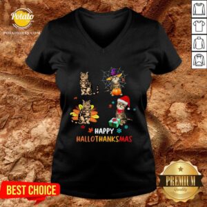 Alternative view of Nice Cats Happy Hallothanksmas Shirt