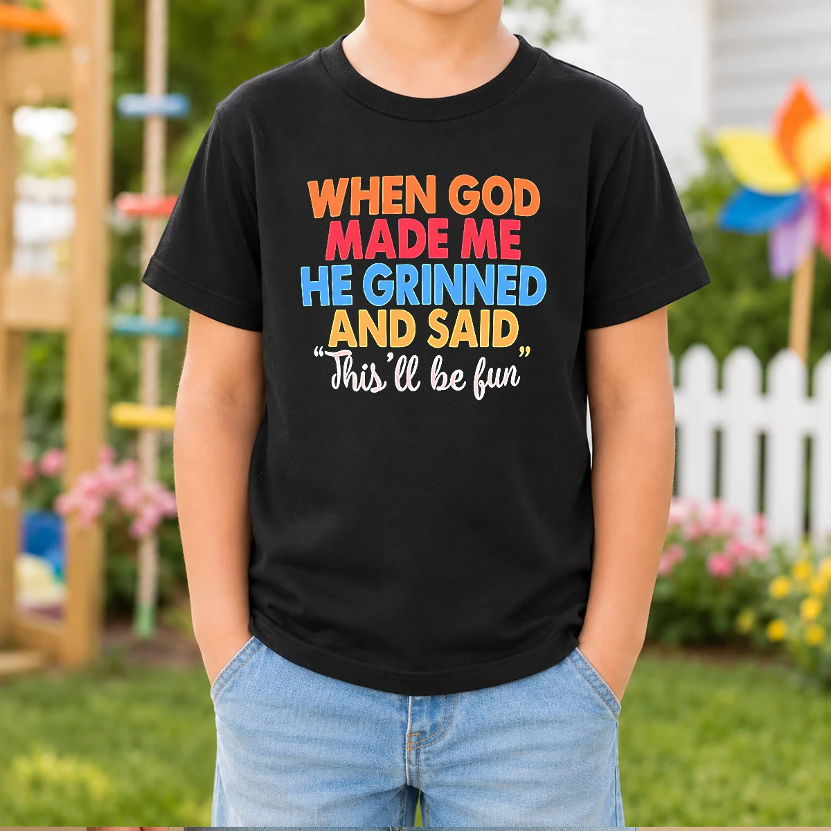 Nice When God Made Me He Grinned And Said This'Ll Be Fun Vintage Shirt - Image 9