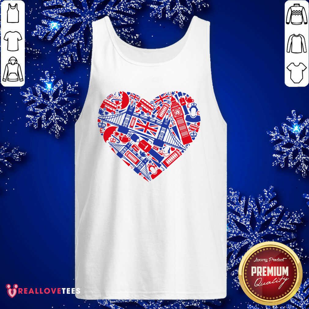 Hot List Of British Symbols Composed In Love Sign Shirt - Image 2