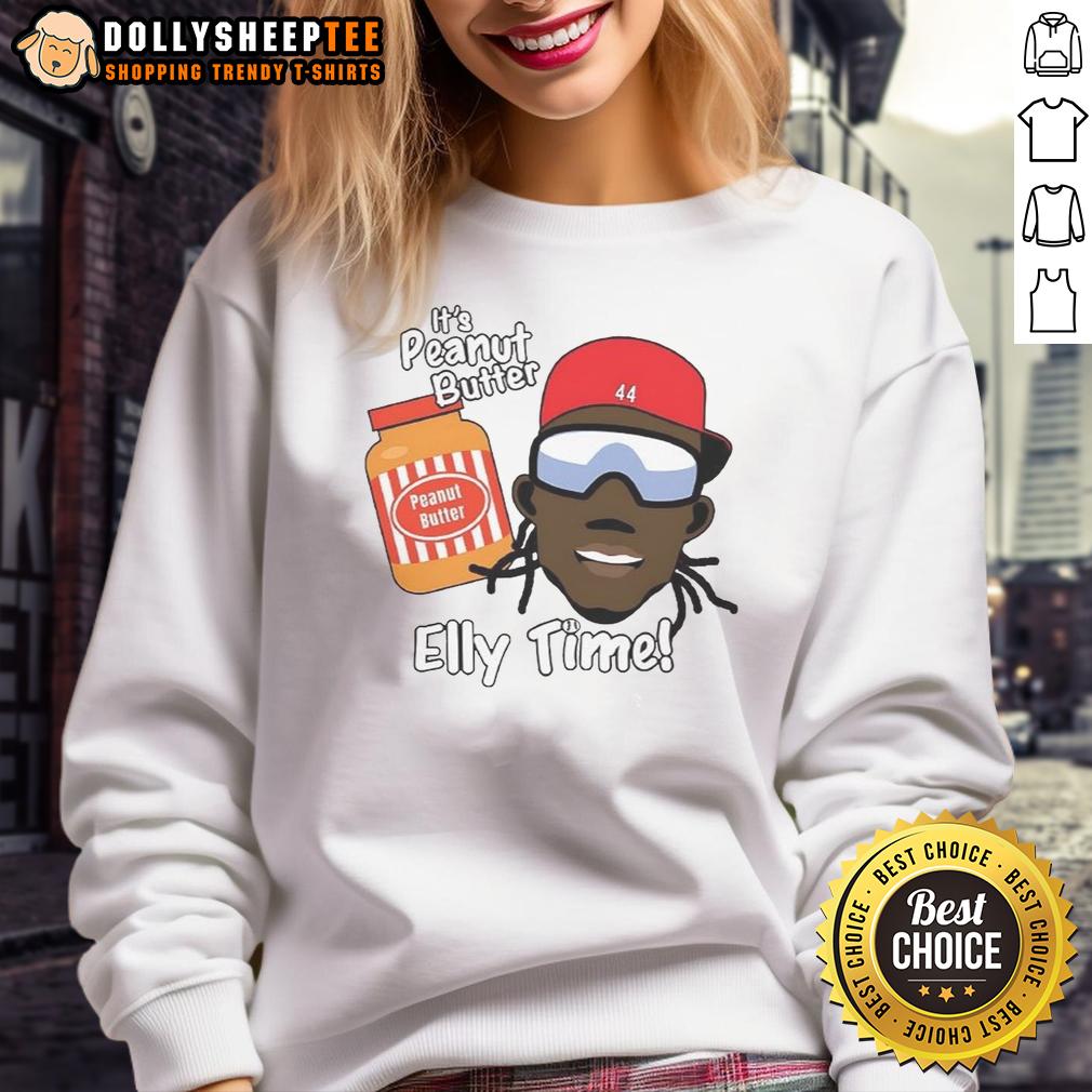 Official Elly De La Cruz Cincinnati Reds MLB Peanut Butter And Elly Time T-Shirt - Image 5