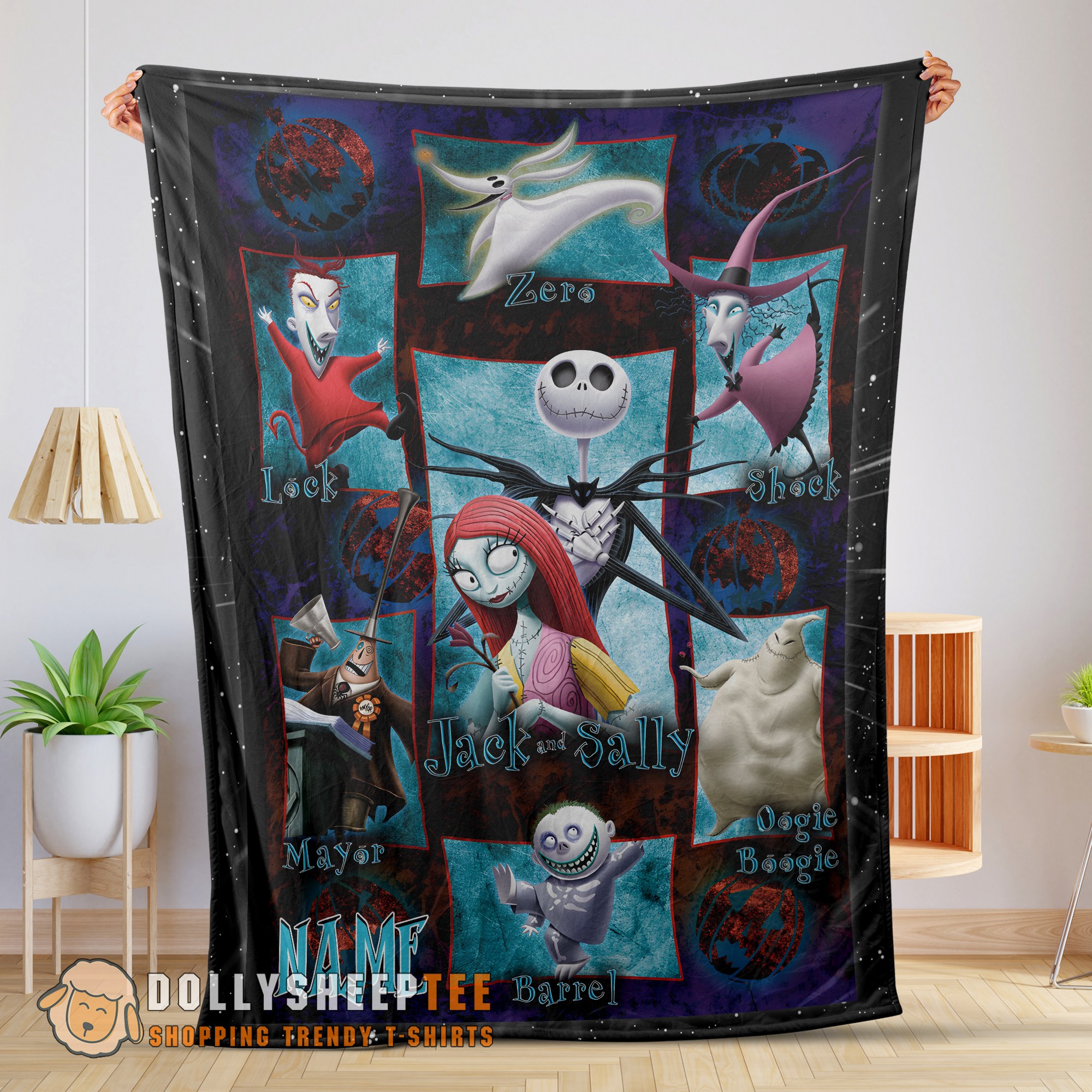 Happy Hot The Nightmare Before Christmas Jack Skellington Family Halloween Customized Blanket