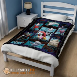 Alternative view of Happy Hot The Nightmare Before Christmas Jack Skellington Family Halloween Customized Blanket