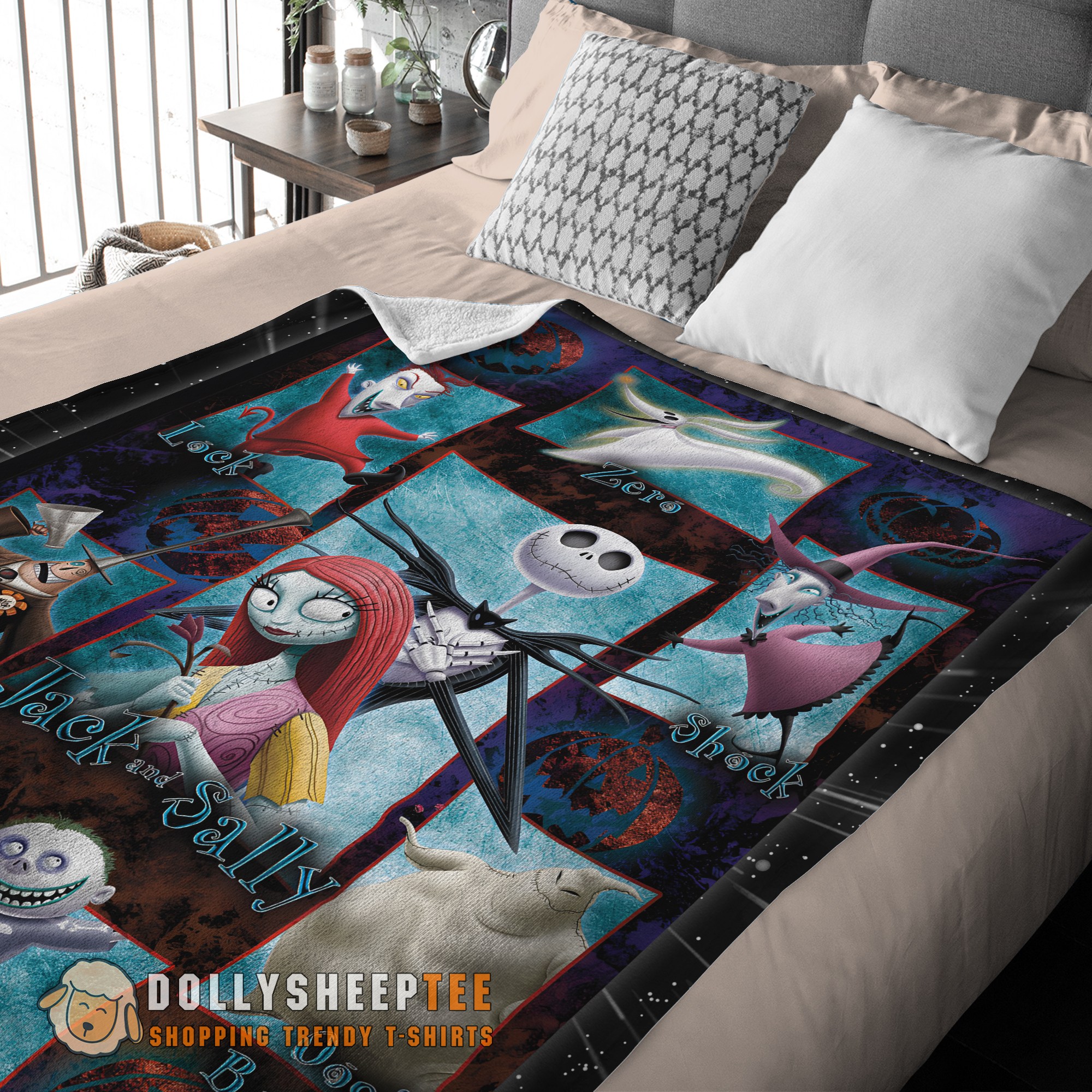 Happy Hot The Nightmare Before Christmas Jack Skellington Family Halloween Customized Blanket - Image 3