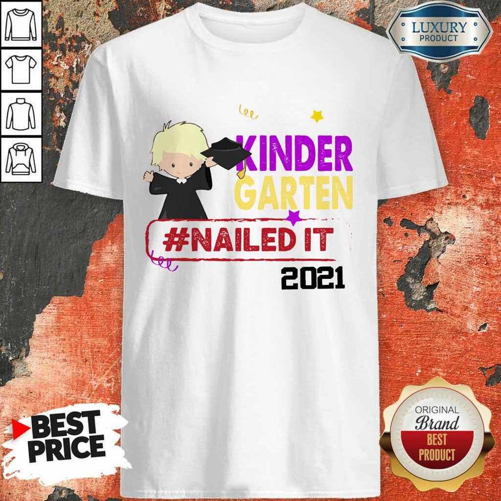 Funny Blonde Boy Youth Kindergarten Nailed It 2021 Shirt