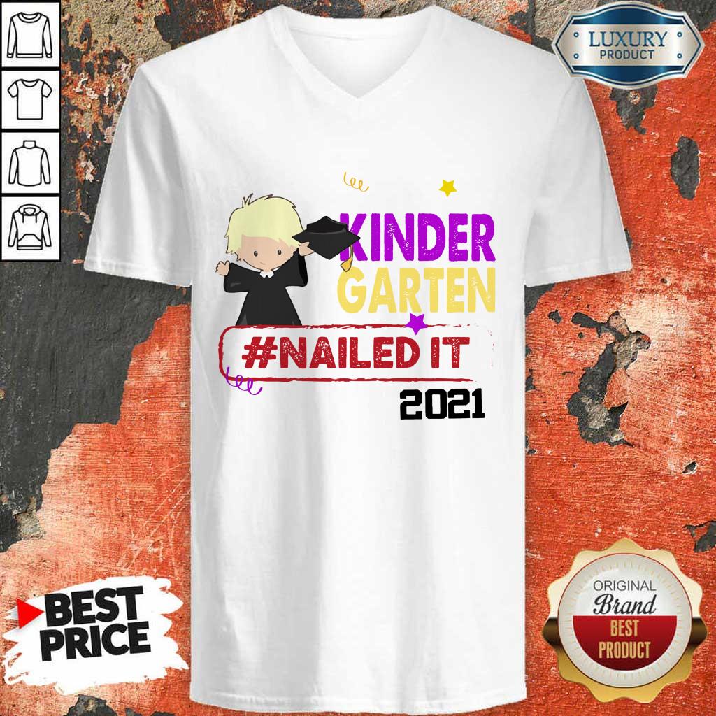 Funny Blonde Boy Youth Kindergarten Nailed It 2021 Shirt - Image 2
