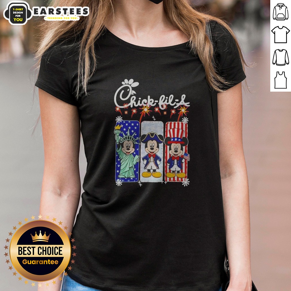 Chick Fil A Mickey Mouse USA Liberty Patriotic Shirt - Image 4