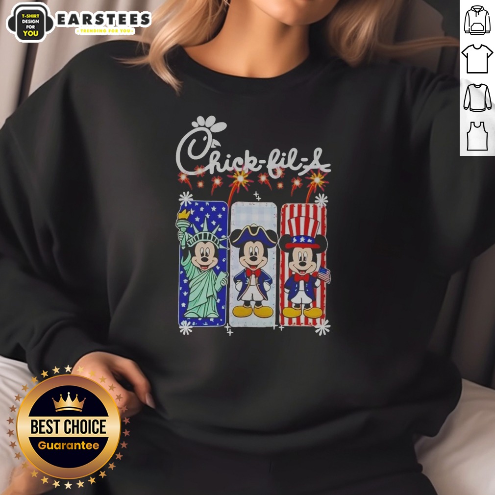 Chick Fil A Mickey Mouse USA Liberty Patriotic Shirt - Image 3