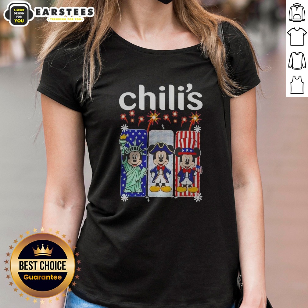 Chili'S Mickey Mouse Statue Of Liberty Patriot Independence Day Shirt - Image 3