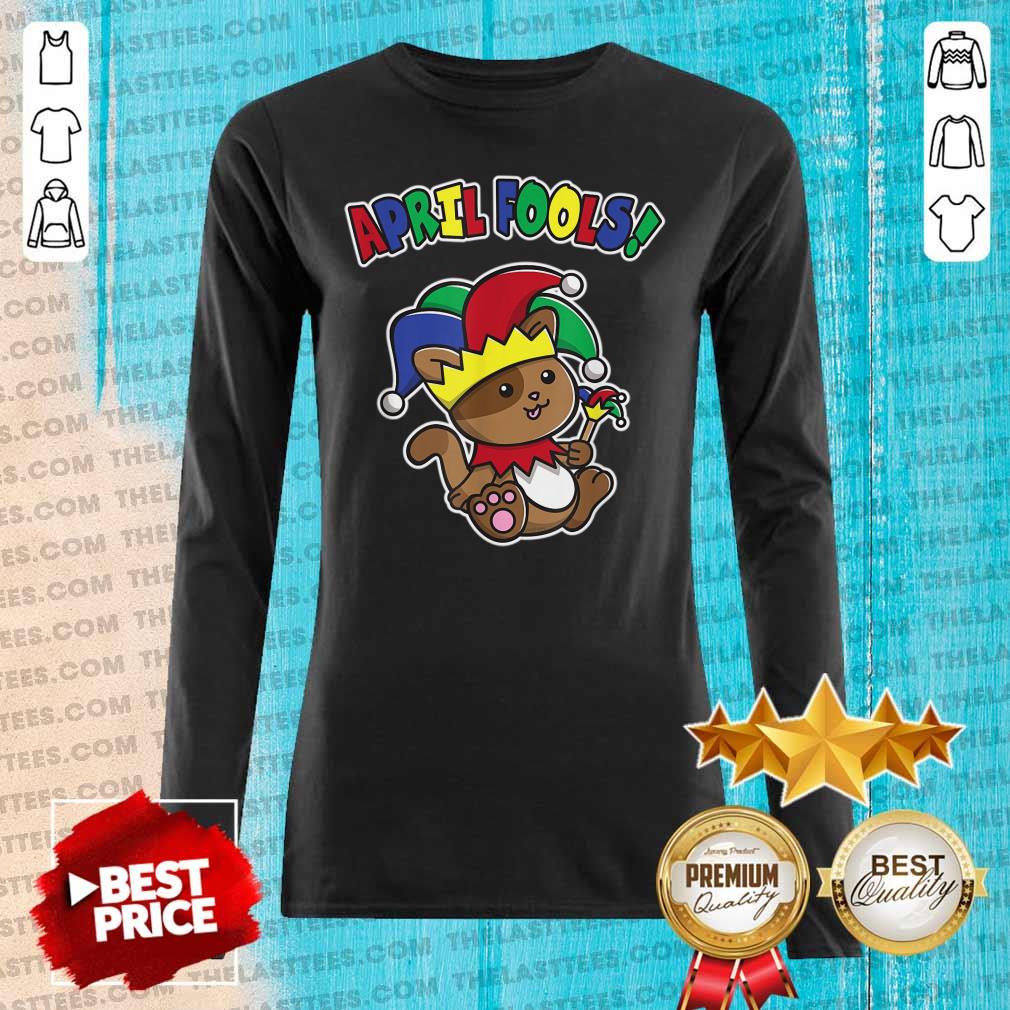 Good Happy April Fool’s Day Funny Cute Cat Jester Prankster T Shirt - Image 5