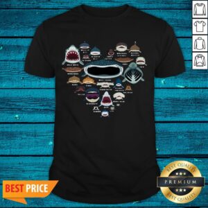 Premium Heart Love Shark Faces Shirt