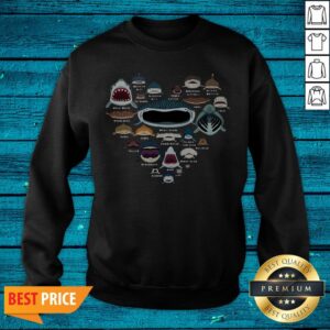 Alternative view of Premium Heart Love Shark Faces Shirt