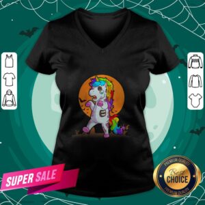 Alternative view of Official Unicorn Zombie Happy Halloween Shirt