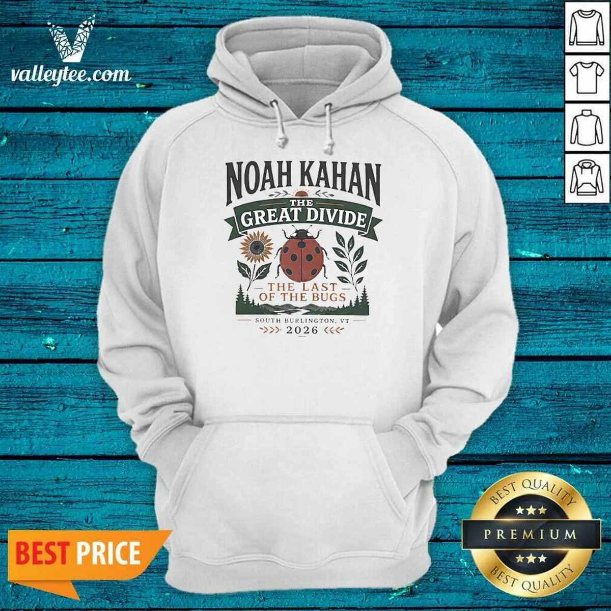 Top Noah Kahan The Great Divide The Last Of The Bugs South Burlington 2026 Shirt - Image 4