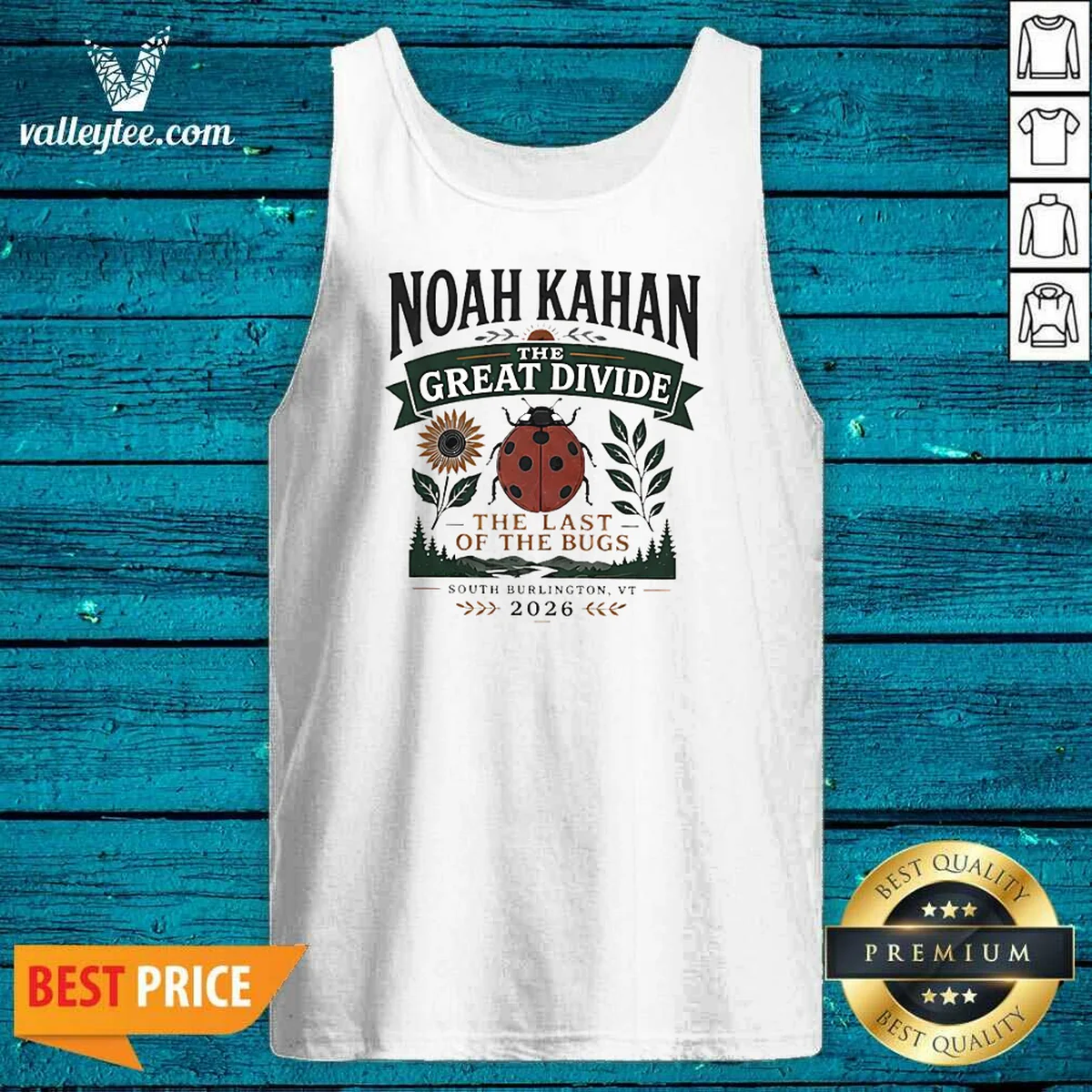 Top Noah Kahan The Great Divide The Last Of The Bugs South Burlington 2026 Shirt - Image 3