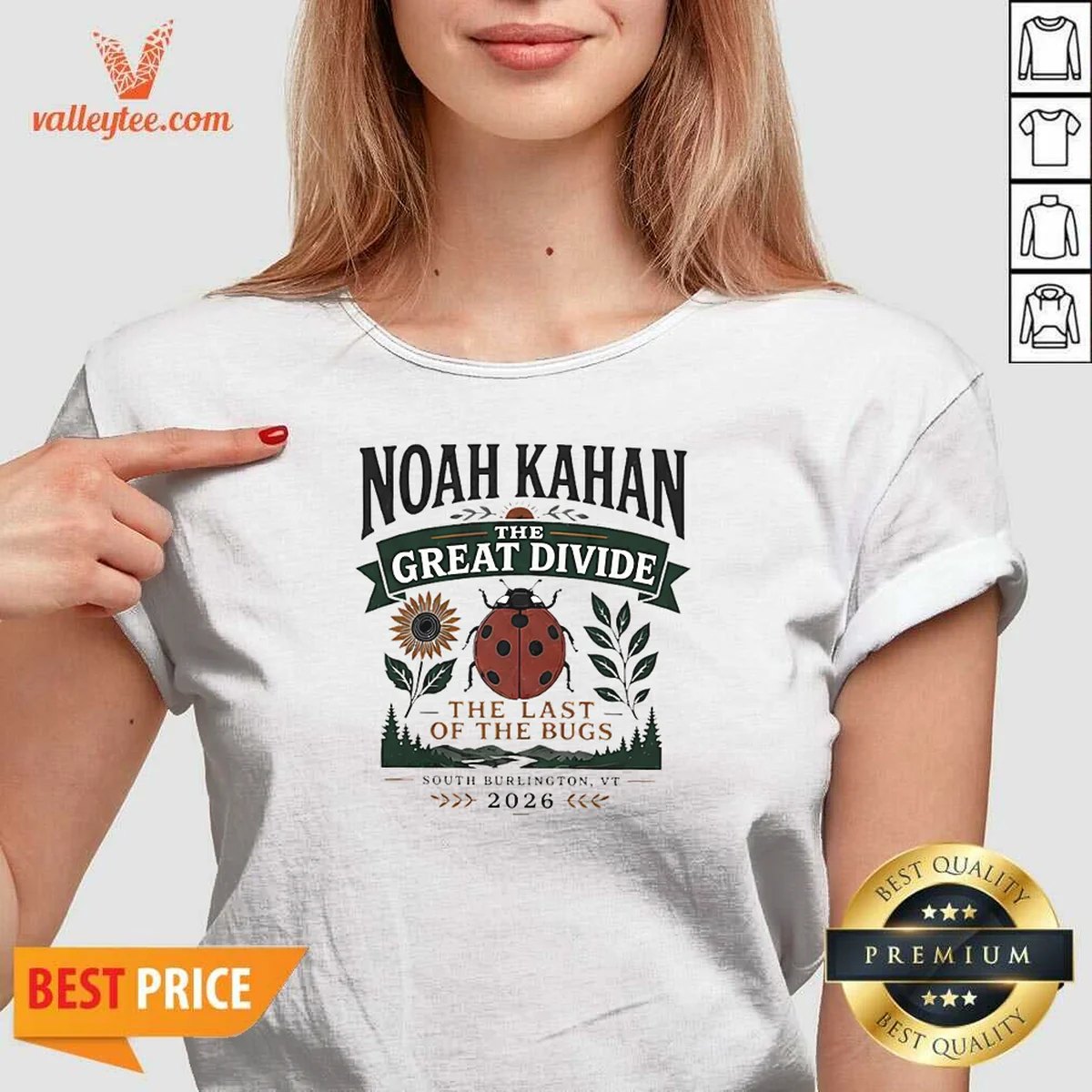 Top Noah Kahan The Great Divide The Last Of The Bugs South Burlington 2026 Shirt - Image 2