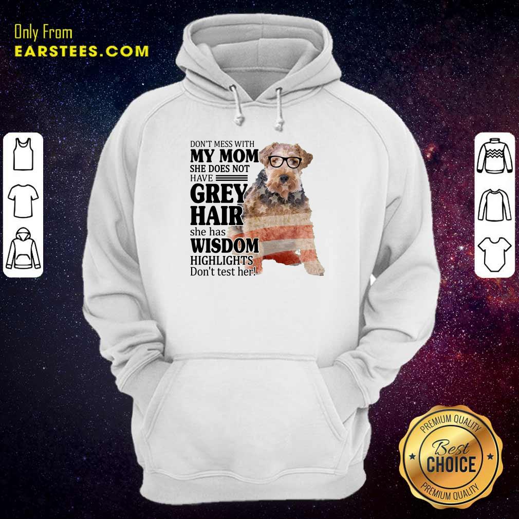 Hot White Wire Fox My Mom Grey Hair Wisdom Highlights American Flag Shirt - Image 4