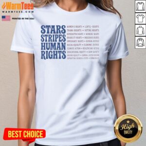 Alternative view of Official Stars And Stripes And Human Rights Quote Shirt