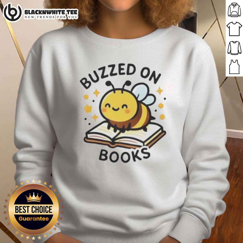 Cute Bee Buzzed On Books T-Shirt - Image 5