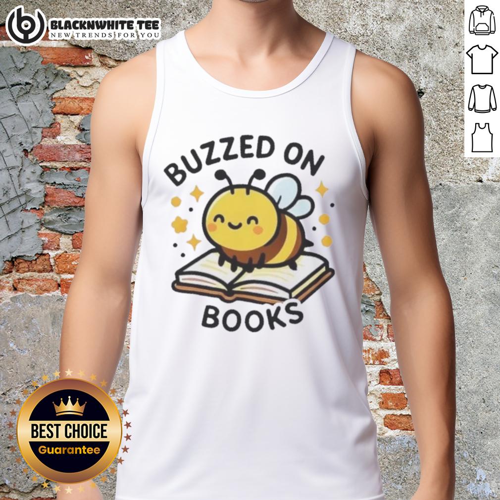 Cute Bee Buzzed On Books T-Shirt - Image 4