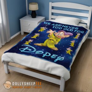 Alternative view of Perfect Disney Cartoon Snow White Dopey The Seven Dwarfs Blanket