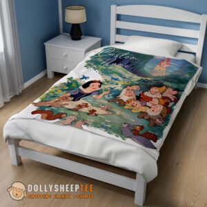 Alternative view of Perfect Disney Cartoon Snow White With The Seven Dwarfs Customized Blanket