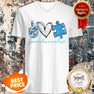 Alternative view of Nice Peace Love Autism Awareness Shirt