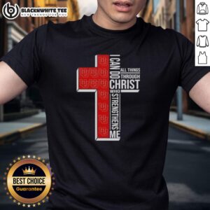Happy I Can Do All Things Through Christ Who Strengthens Me Utah Utes Football Cross T-Shirt