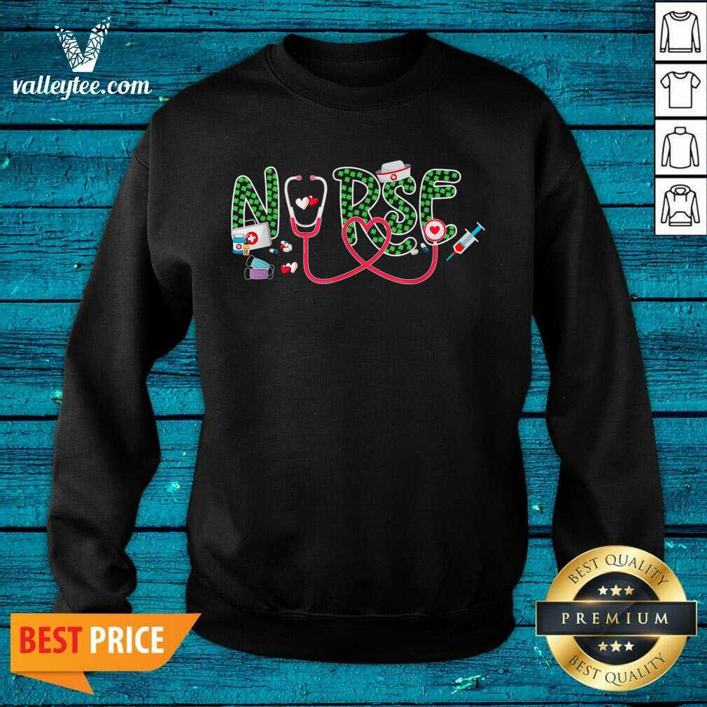 High Quality Nurse Shamrock Heart St Patricks Day Shirt - Image 5