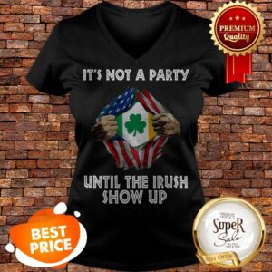 Alternative view of Nice It Not A Party Until The Irish Show Up Inside Me American Flag Shirt