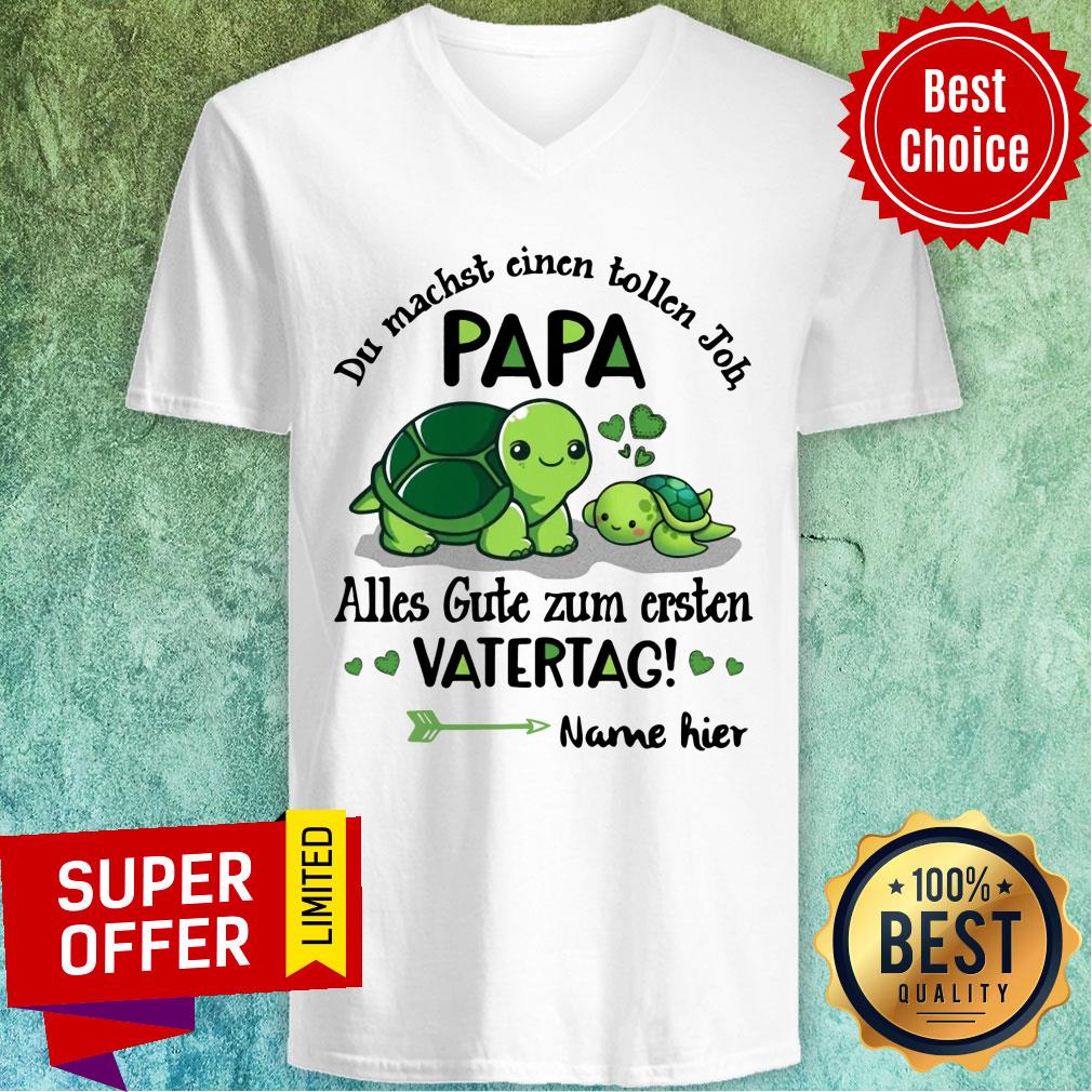 Du Machst Cinen Tollen Joh Papa Vatertag Name Hier Shirt - Image 3