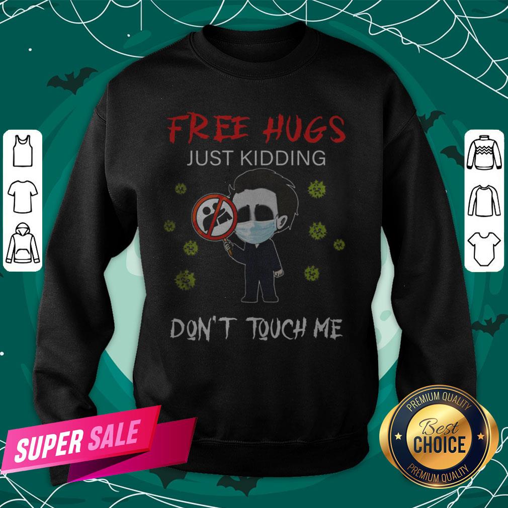 Halloween Jason Voorhees Chibi Free Hugs Just Kidding Don't Touch Me Shirt - Image 4