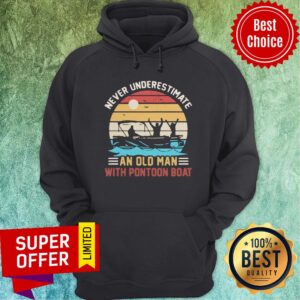 Alternative view of Never Underestimate An Old Man With Pontoon Boat Vintage Shirt