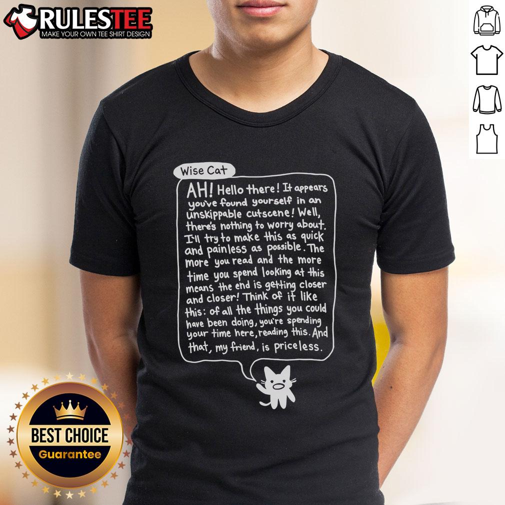 Awesome Bandage Brigade Unskippable Cutscene Wise Cat T-Shirt