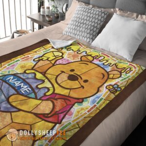 Alternative view of Perfect Disney Cartoon Winnie The Pooh With Jars of Honey Blanket Customize Blanket