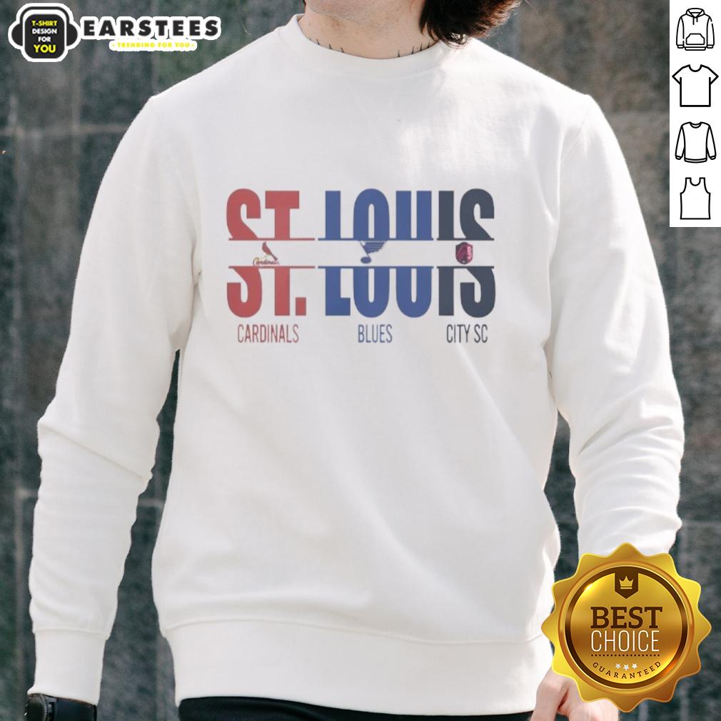 Premium St. Louis City Sc St. Louis Cardinals St. Louis Blues And Cut Text T-Shirt - Image 5